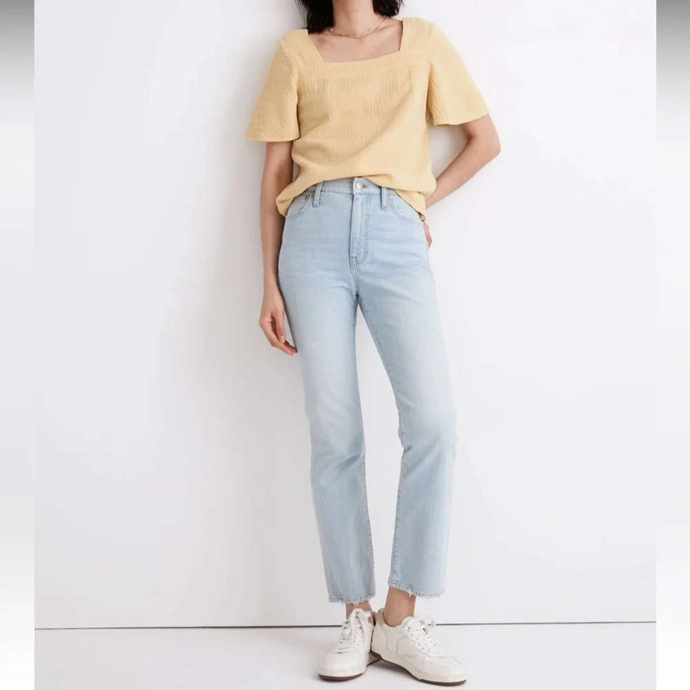 NWOT Madewell Light Blue Slim Demi Boot Jeans In “Bellmeade” Wash. Size 24”. - Picture 4 of 9